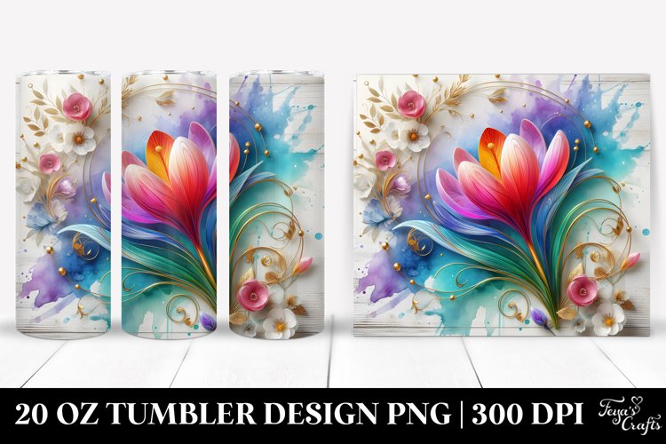 Colorful Wooden Crocus Tumbler Design