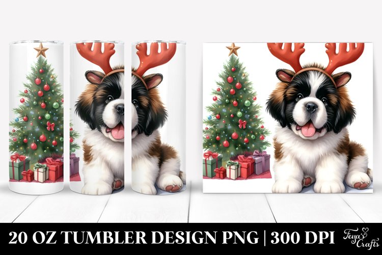 Festive Saint Bernard Illustration example image 1