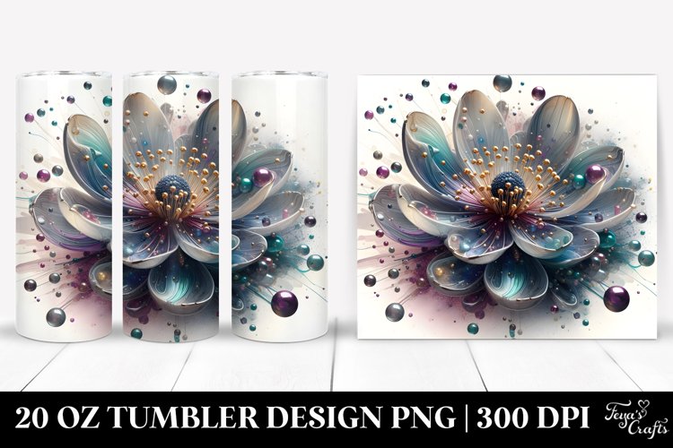 Abstract Shiny Anemone Splash | 20 Oz Tumbler example image 1