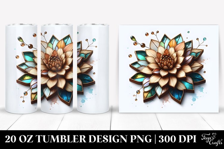 Stained Dahlia Watercolor Splash | 20 Oz Tumbler example image 1