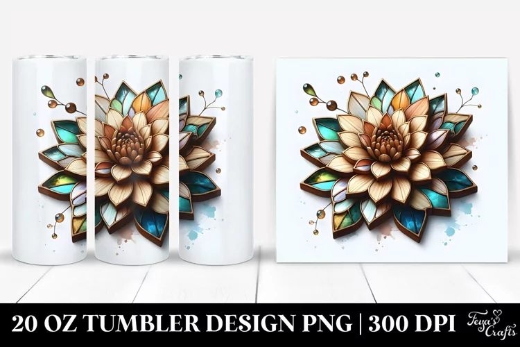 Stained Dahlia Watercolor Splash | 20 Oz Tumbler