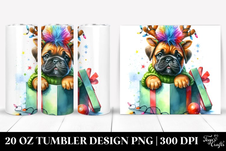 Vibrant Bullmastiff with Reindeer Horns example image 1