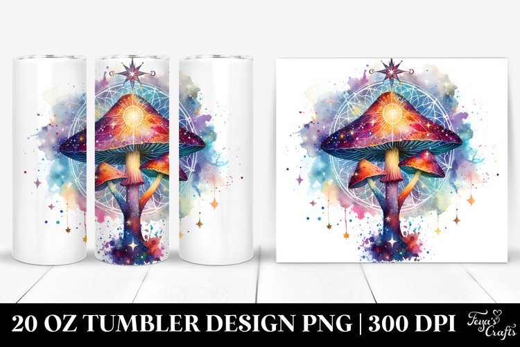 Magical Celestial Mushroom Watercolor 20 Oz Tumbler