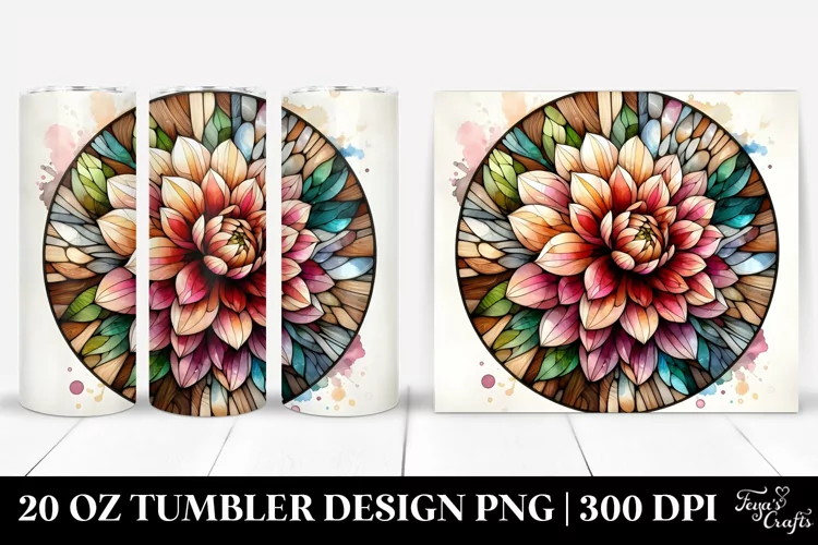 Stained Dahlia Tumbler | 20 Oz Tumbler