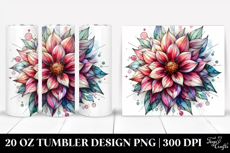 Stained Dahlia Tumbler | 20 Oz Tumbler