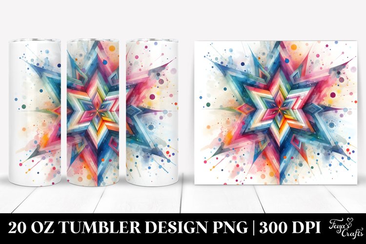 Colorful Pastel Star Abstract | 20 Oz Tumbler example image 1