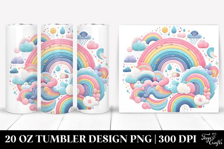 Colorful Pastel Rainbow | 20 Oz Tumbler example image 1