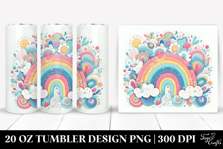 Colorful Pastel Rainbow | 20 Oz Tumbler example image 1