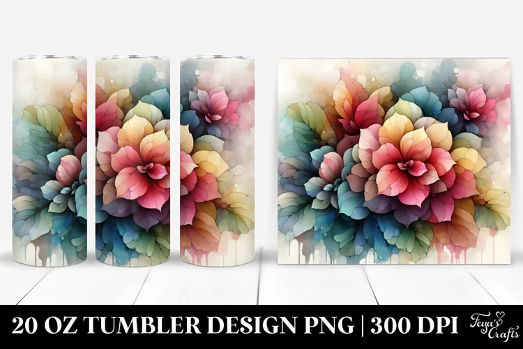 Stained Begonia Watercolor 20 Oz Tumbler