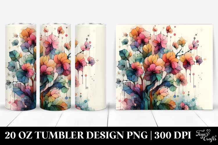 Stained Begonia Watercolor 20 Oz Tumbler