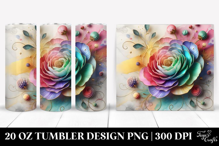 Colorful Ranunculus | 20 Oz Tumbler example image 1