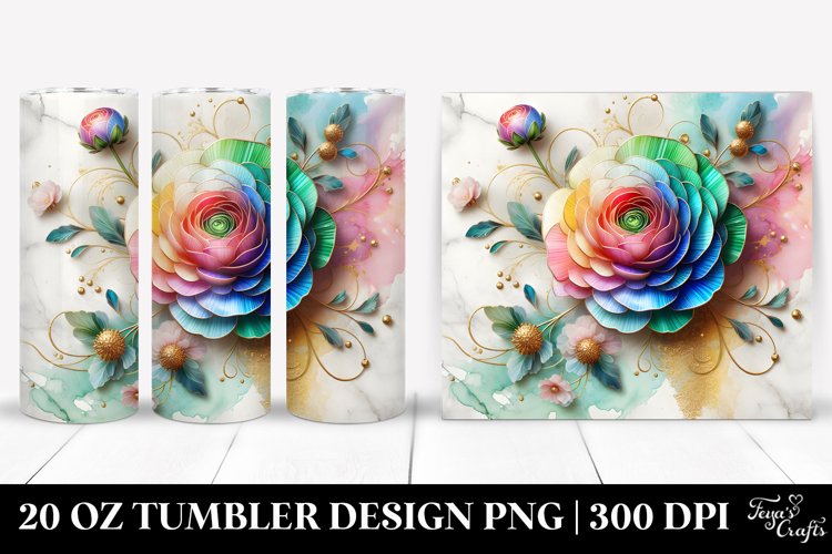 Colorful Ranunculus | 20 Oz Tumbler example image 1