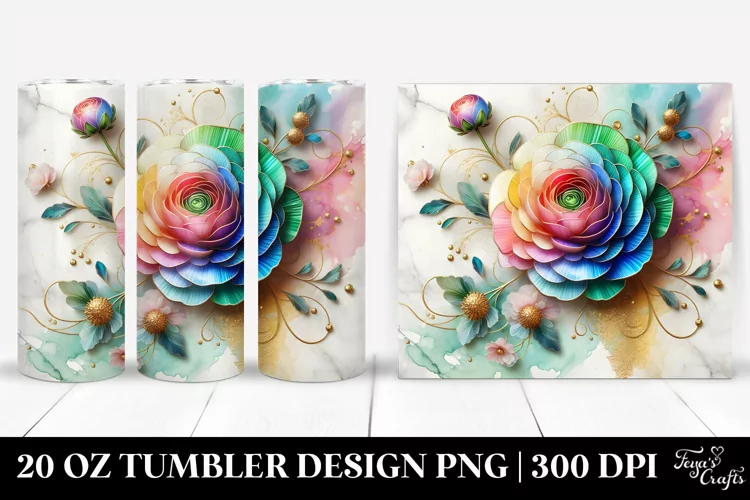 Colorful Ranunculus | 20 Oz Tumbler