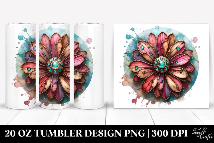 Abstract Stained Zinnia | 20 Oz Tumbler