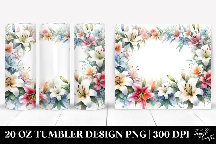Washed Colorful Lily Tumbler example image 1