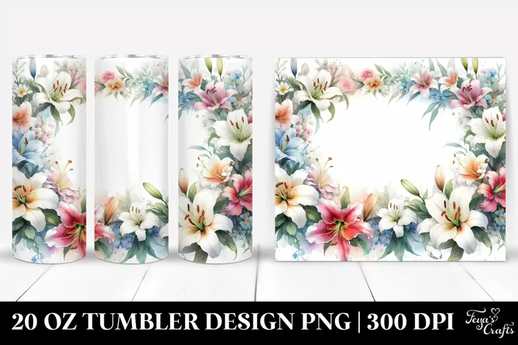 Washed Colorful Lily Tumbler