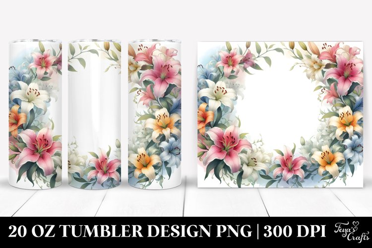 Washed Colorful Lily Tumbler example image 1