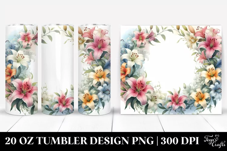Washed Colorful Lily Tumbler