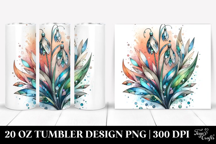 Wooden Stained Snowdrop, 20 Oz Tumbler example image 1