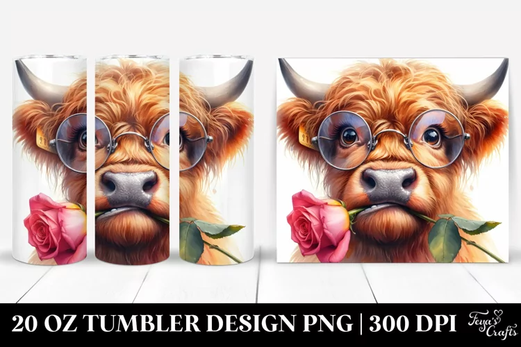 Highland Cow Portrait, Confused Highland Cow | 20 oz Tumbler