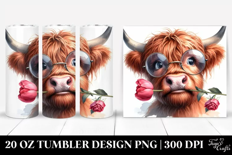 Highland Cow Portrait, Confused Highland Cow | 20 oz Tumbler