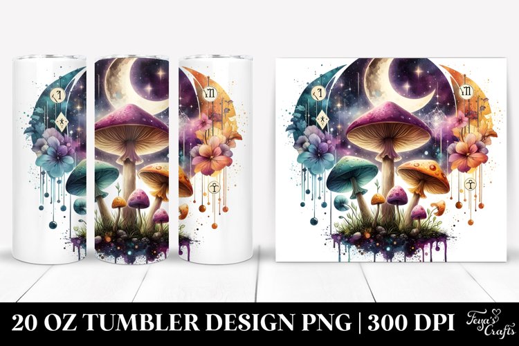 Vibrant Celestial Mushroom Clipart 20 Oz Tumbler