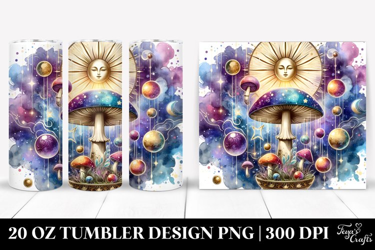 Magical Celestial Mushroom Clipart 20 Oz Tumbler