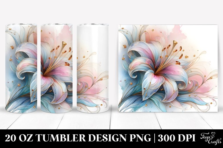Shiny Stained Lily 20 Oz Tumbler example image 1