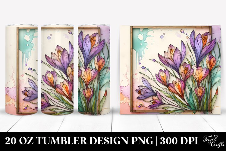 Wooden Stained Crocus 20 Oz Tumbler example image 1