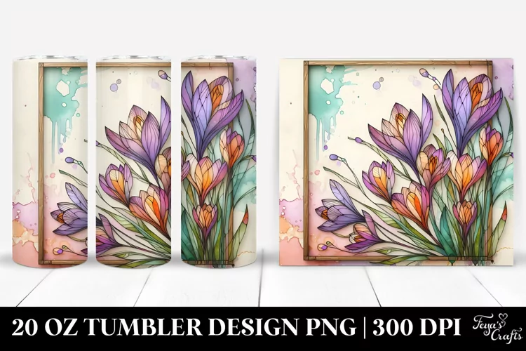 Wooden Stained Crocus 20 Oz Tumbler