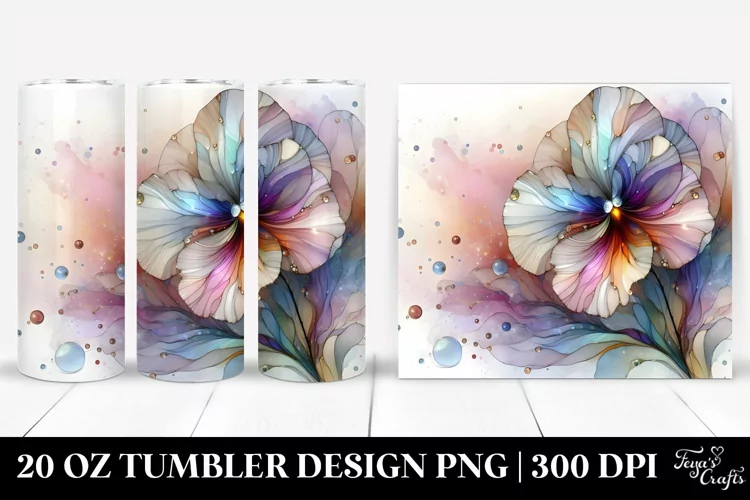 Shiny Stained Pansy 20 Oz Tumbler