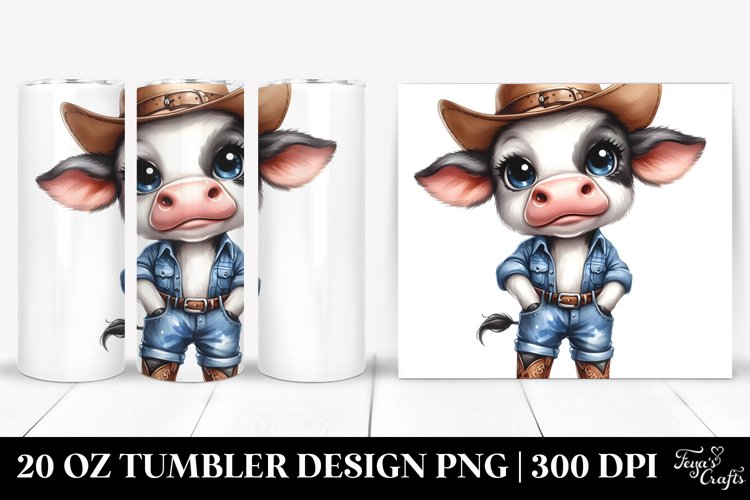 Smiling Cow in Sun Hat | 20 Oz Tumbler