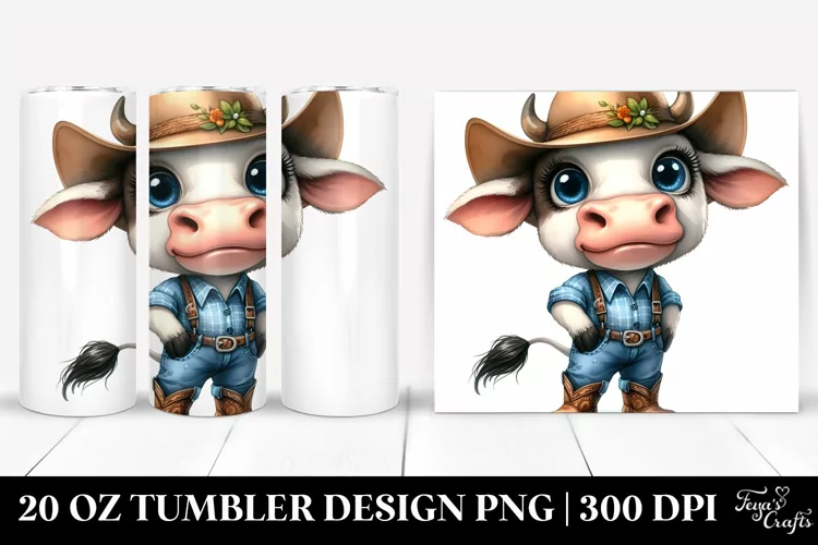 Smiling Cow in Sun Hat | 20 Oz Tumbler