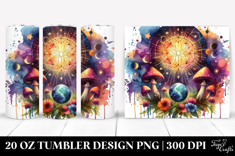 Magical Celestial Mushroom Clipart 20 Oz Tumbler