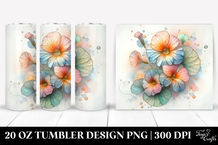 Shiny Stained Nasturtium 20 Oz Tumbler example image 1