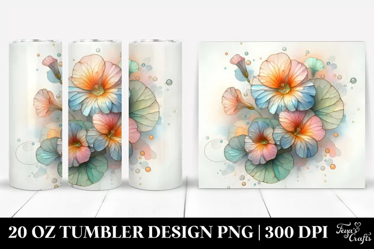 Shiny Stained Nasturtium 20 Oz Tumbler
