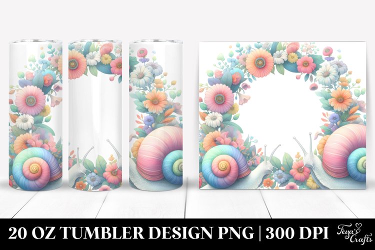 Colorful Snail Floral Frame | 20 Oz Tumbler