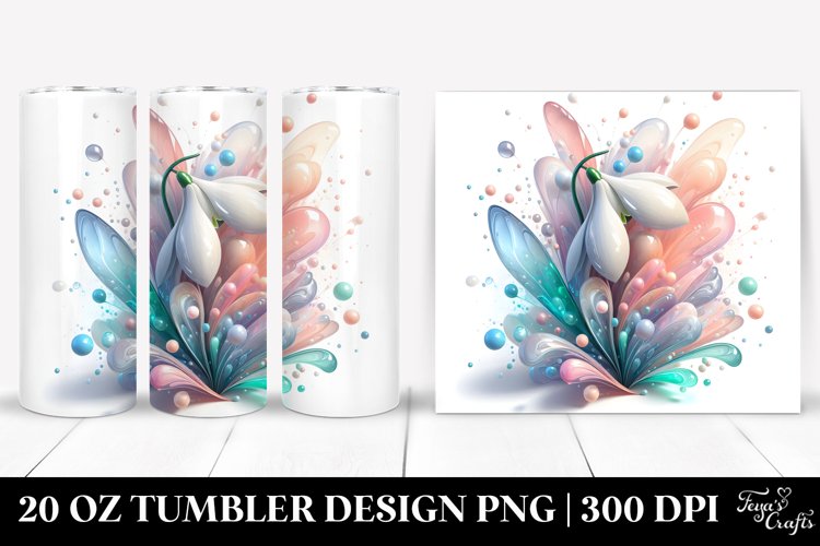 Shiny Snowdrop Flower, 20 Oz Tumbler example image 1