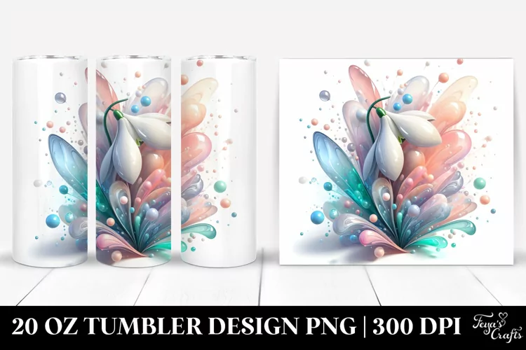 Shiny Snowdrop Flower, 20 Oz Tumbler