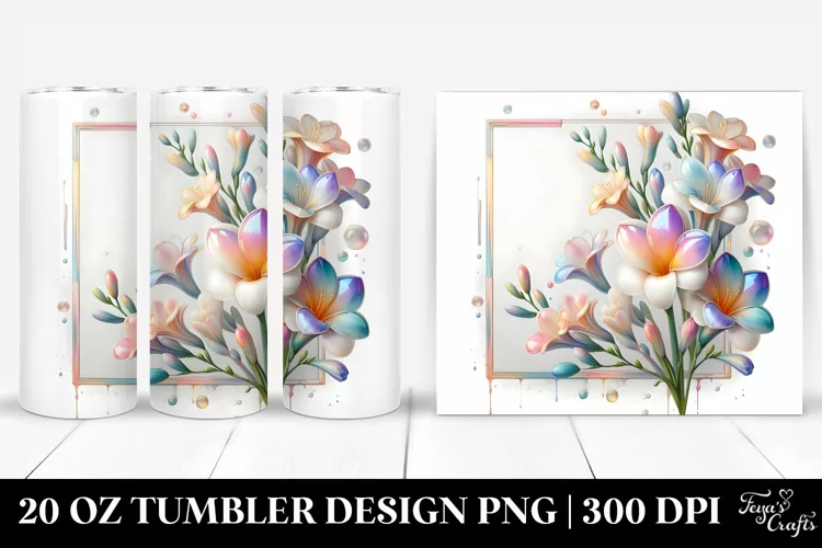 Shiny Freesia Flower, 20 Oz Tumbler