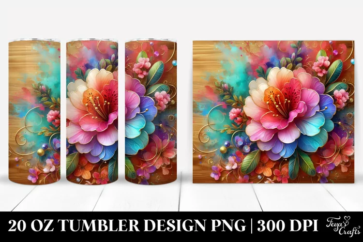 Colorful Wooden Rhododendron | 20 Oz Tumbler