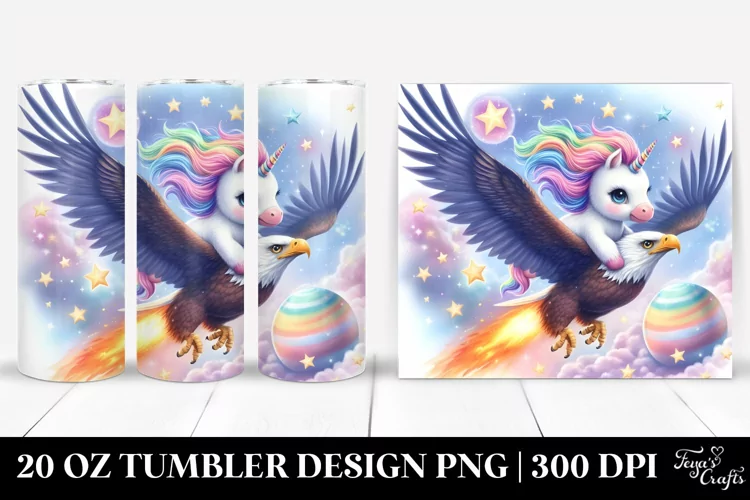 Cute Baby Unicorn, Riding on Comet | 20 Oz Tumbler