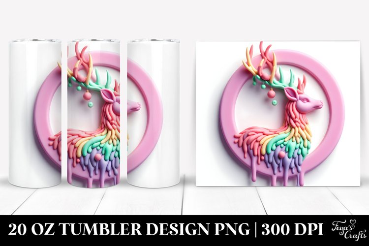 Vibrant Christmas Deer Marzipan | 20 oz Tumbler