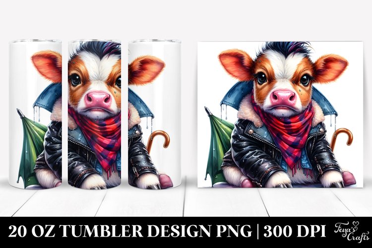 Cool Sitting Baby Cow 20 Oz Tumbler example image 1