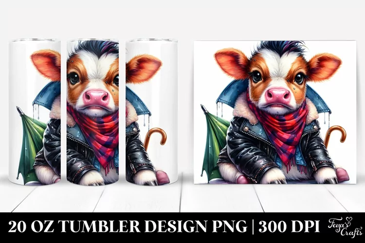 Cool Sitting Baby Cow 20 Oz Tumbler