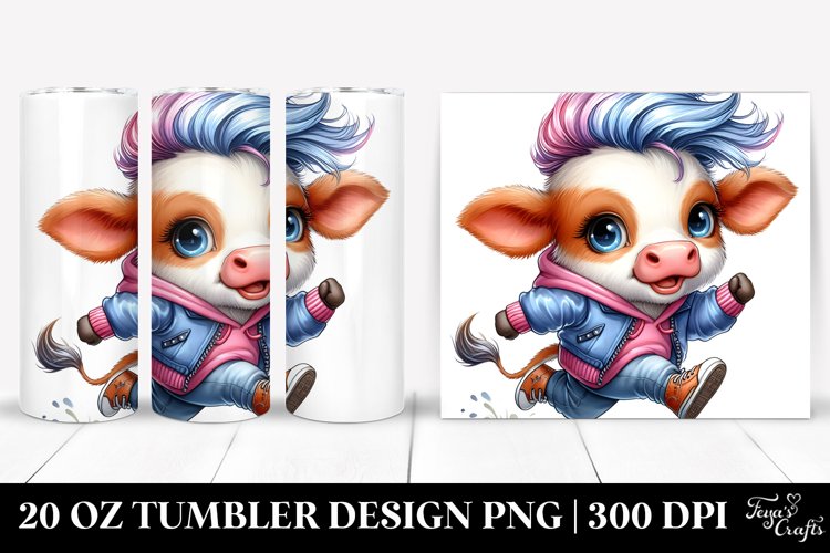 Cool Running Baby Cow 20 Oz Tumbler example image 1