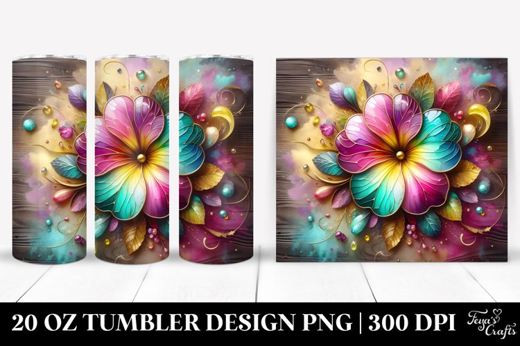 Colorful Primrose Design | 20 oz Tumbler example image 1