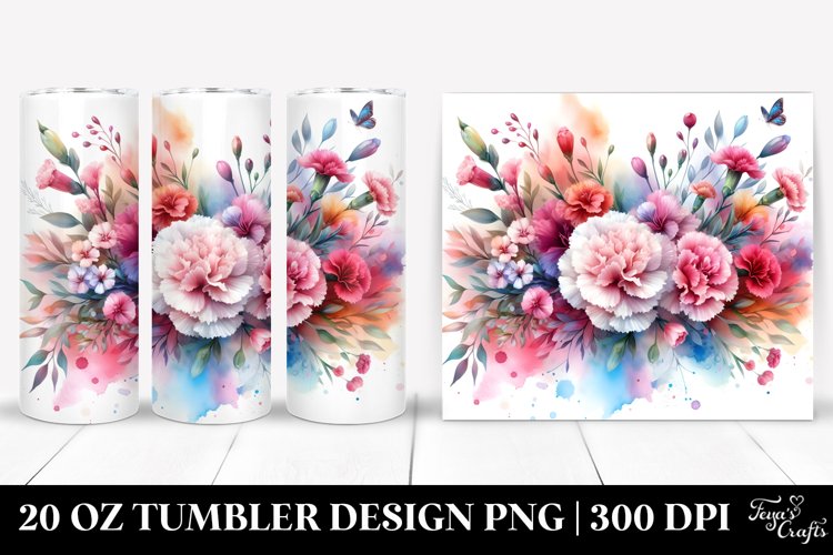 Colorful Carnation Tumbler example image 1