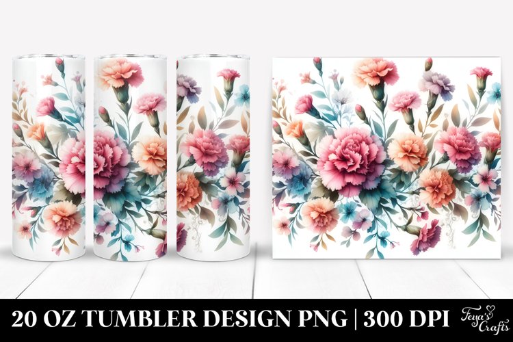 Colorful Carnation Tumbler example image 1