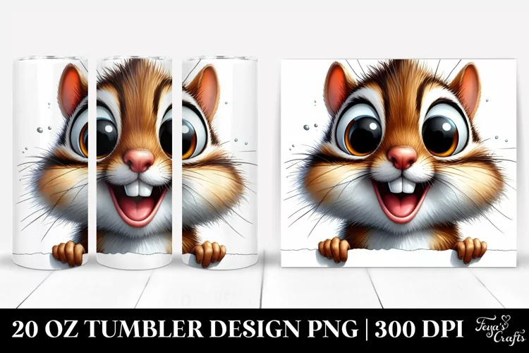 Crazy Chipmunk Watercolor Art | 20 oz Tumbler